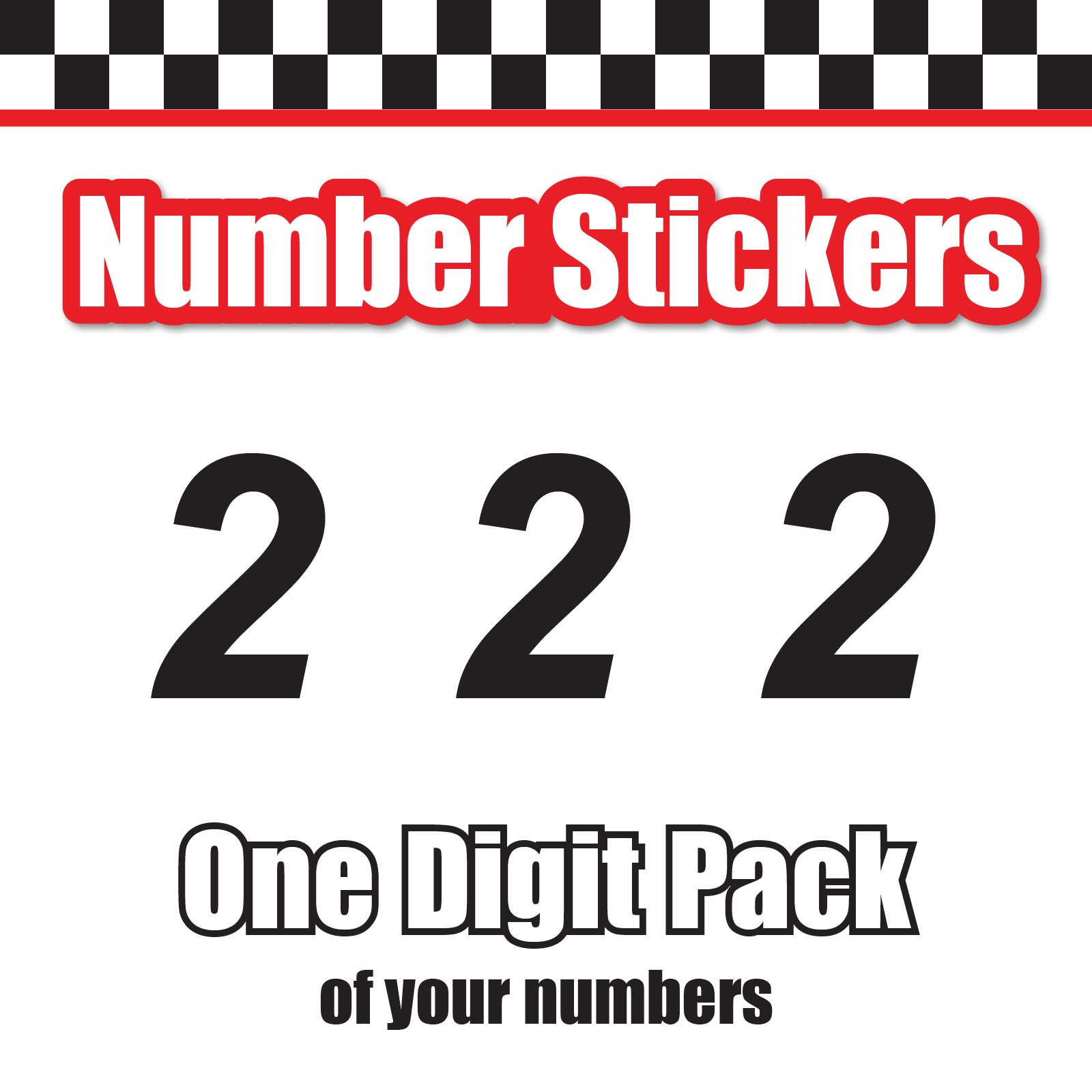 3 Digit Single Number Stickers Custom Decal Locker Door 3pcs Arial Italic