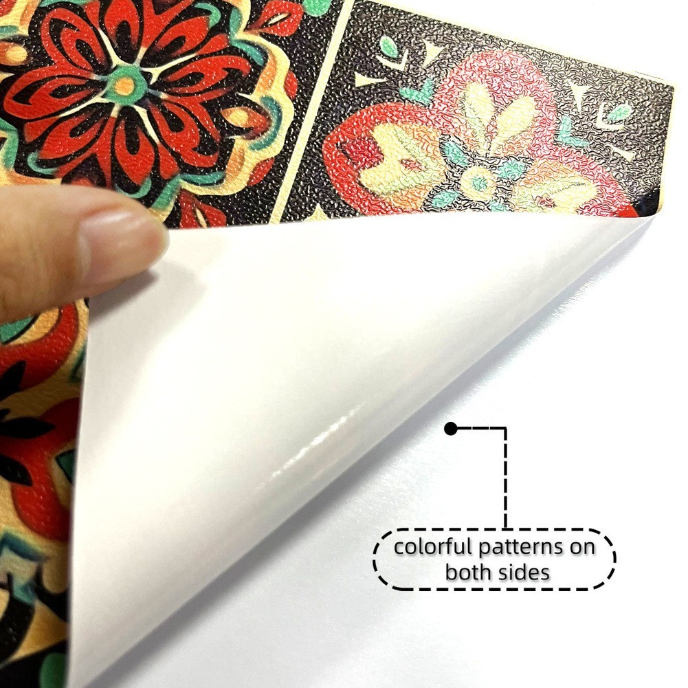 Retro Tile Stickers PVC Material Time-saving Makeover Versatile Application