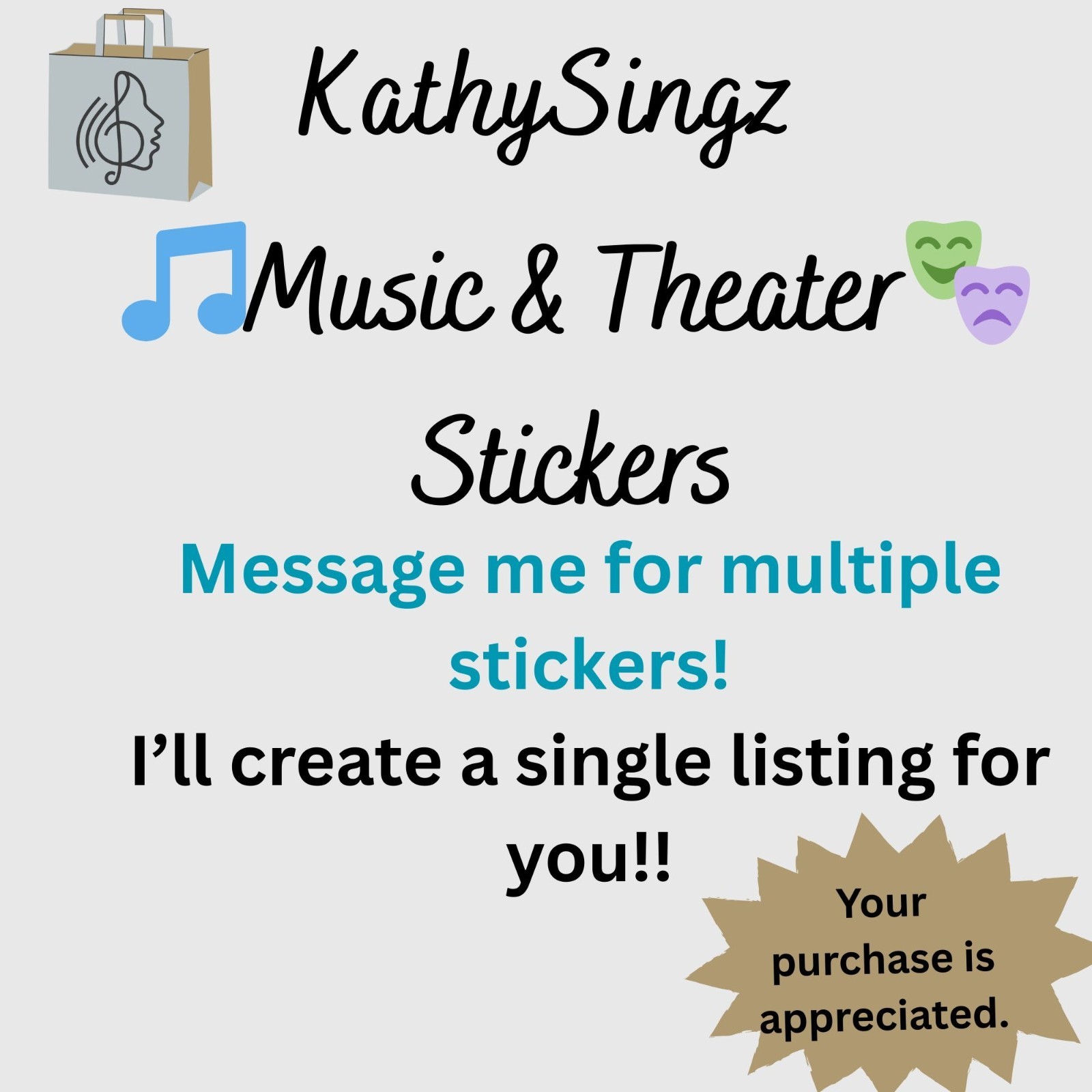 Rainbow Record Music Notes Treble Clef Waterproof Vinyl Sticker No99