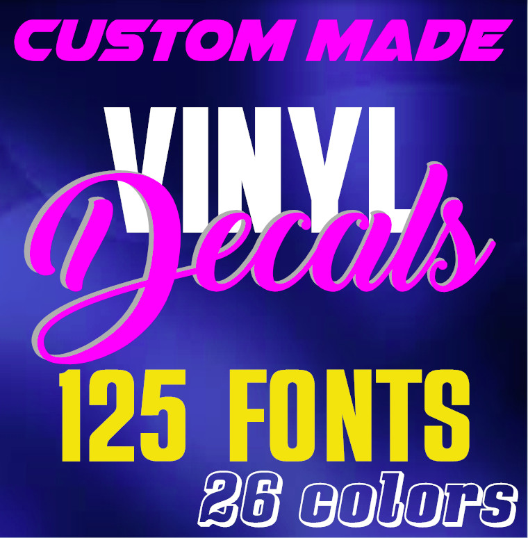 Custom Text Vinyl Decal Sticker Personalized Lettering ANY TEXT – ANY NAME {c17