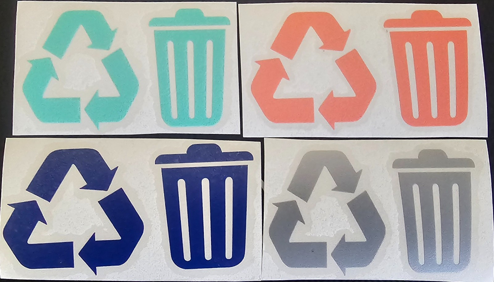 Multi color-Trash and Recycle – sticker decals for home & office – 2 inch.