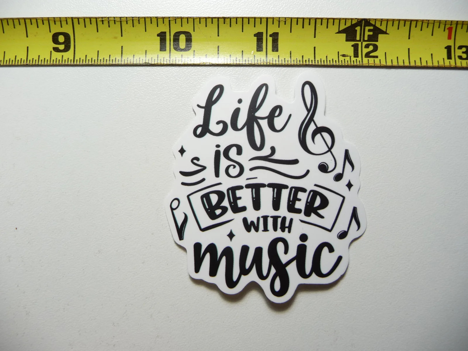 LIFE IS BETTER WITH MUSIC NOTES SMALL STICKER DECAL MUSICIAN FAN BAND SONG