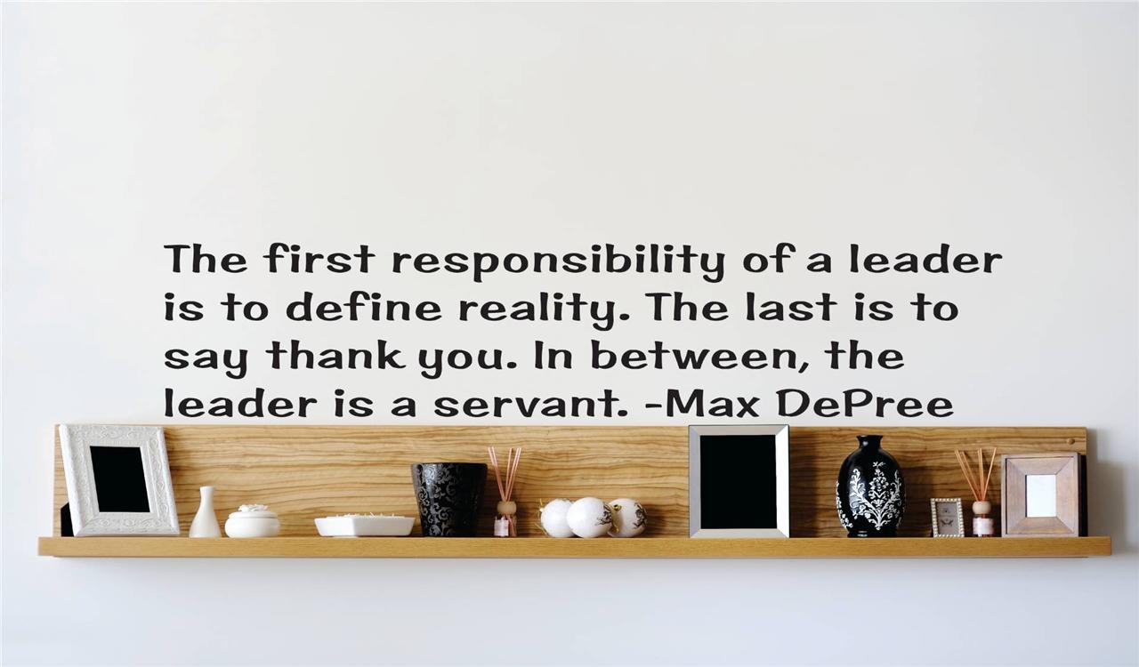 Max DePree Leadership Quote | Inspirational Vinyl Wall Decal | 22″x7″ [Q235]