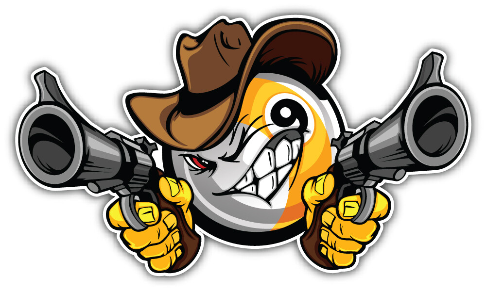 Billiards Pool Nine Ball Cartoon Smiley Sticker Art Decal ”SIZES”