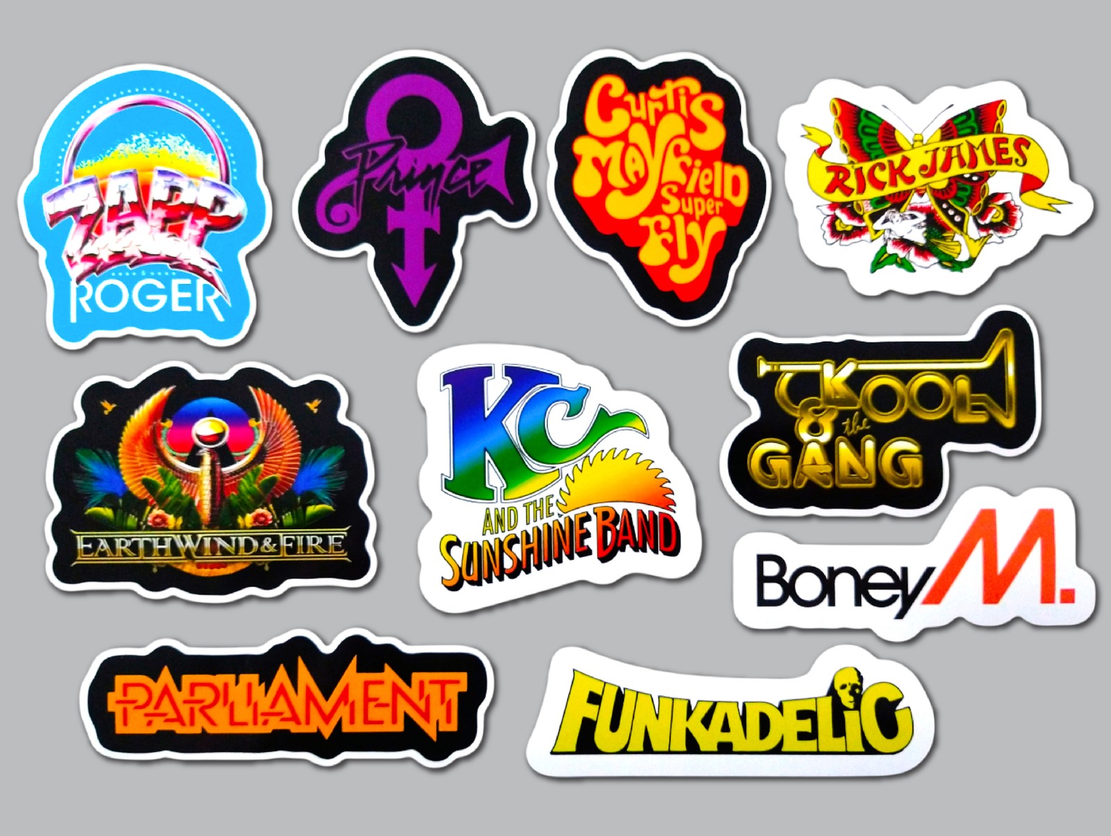 Funk Vinyl Sticker Lot (10 Pack) SET 1 prince zapp roger rick james funkadelic