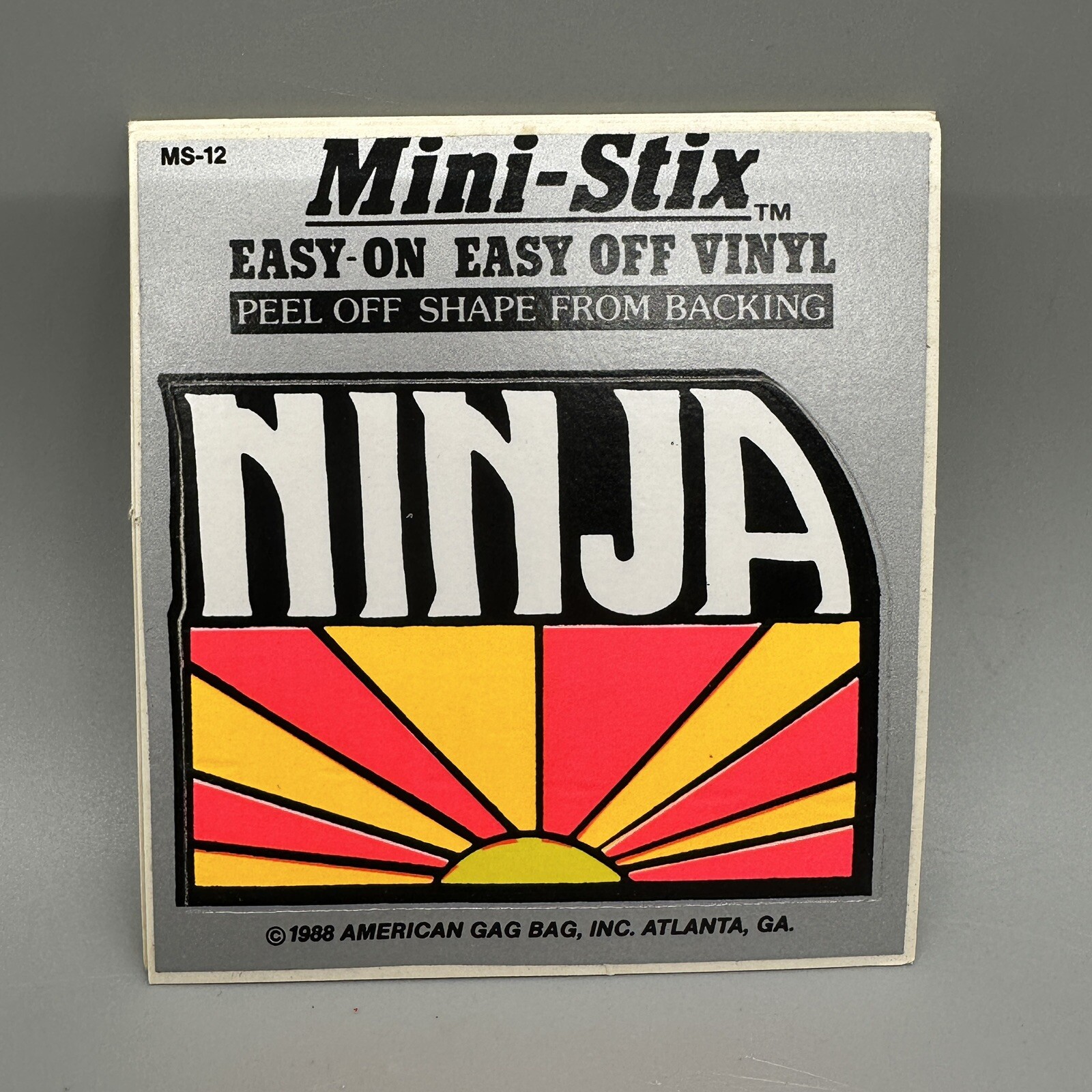 1988 Vintage “Ninja” Black Light Retro Vinyl Sticker Peel-Off Cut-Out Shape