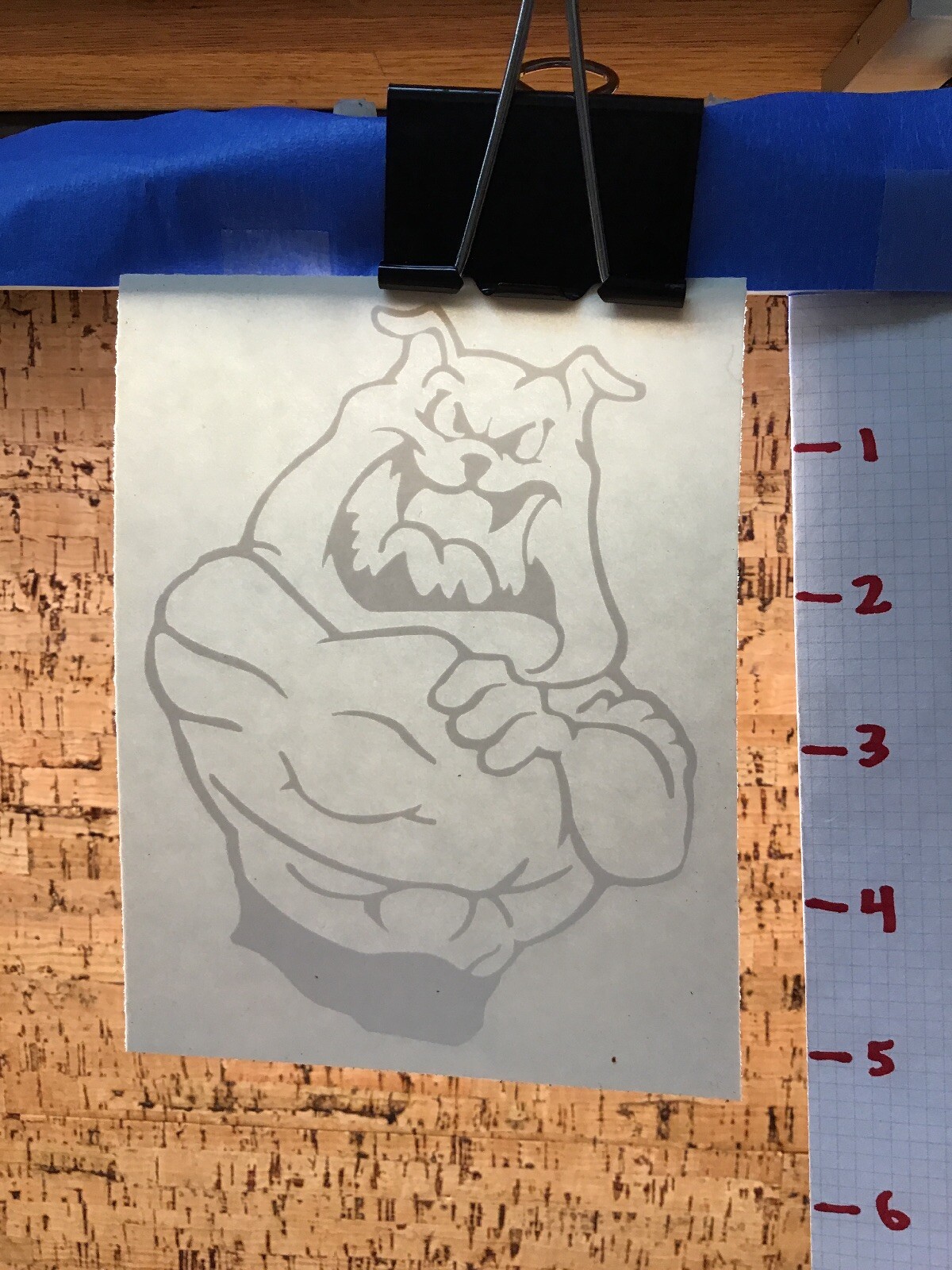 Bulldog Front Muscular – White – Vinyl Transfer Decal – Y7-1.21