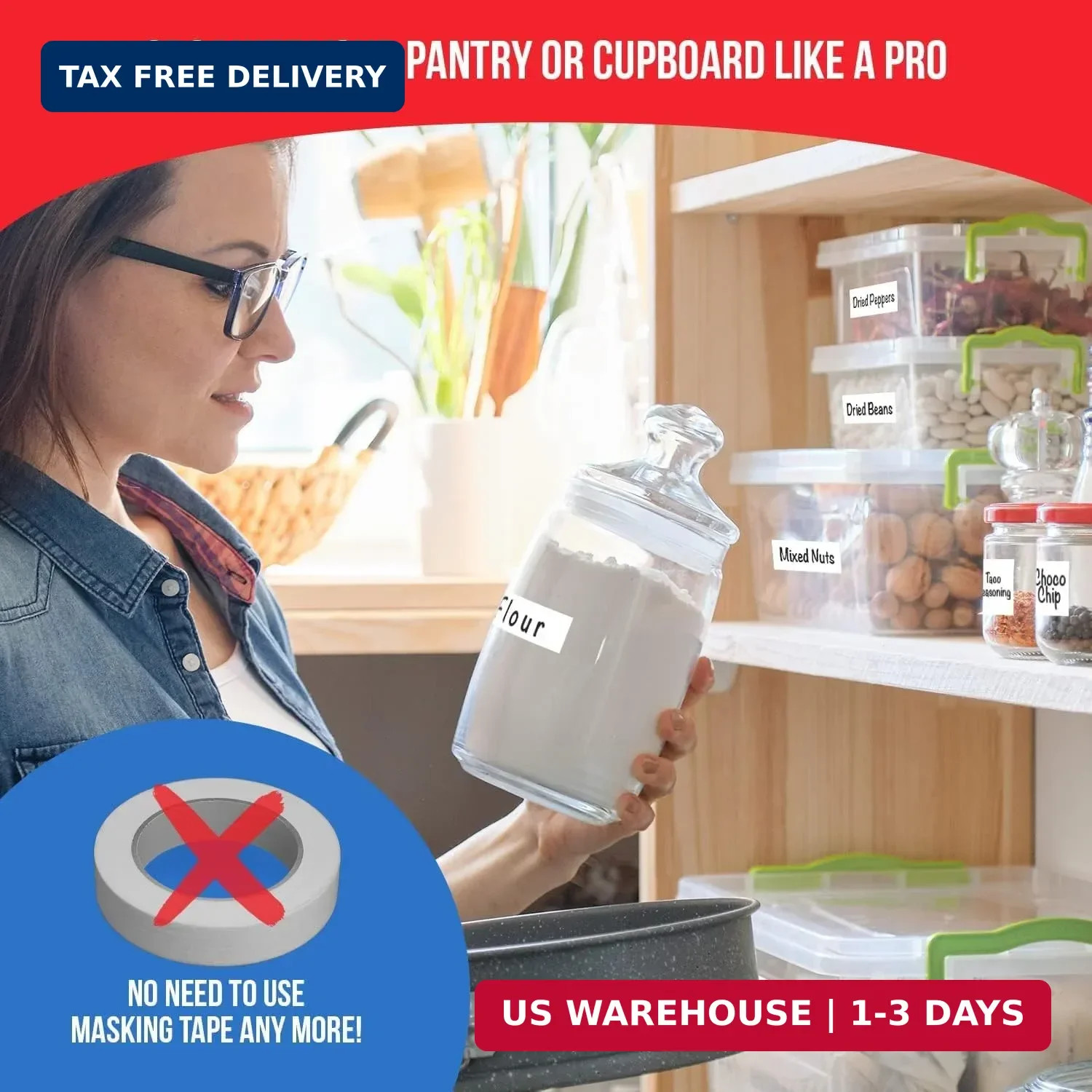 96 Pcs Dry Erase Pantry Labels Reusable Waterproof Fridge Freezer Jar Stickers