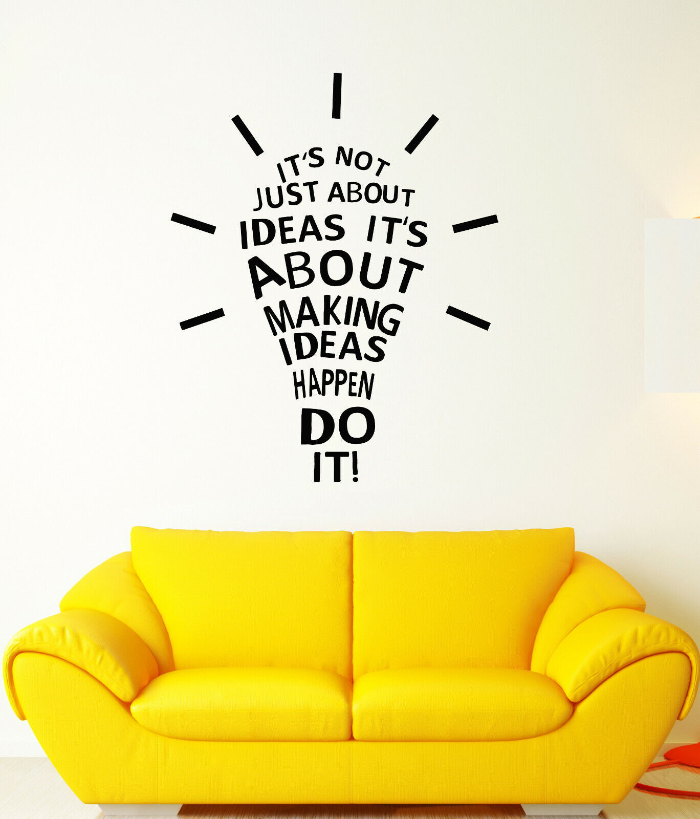 Vinyl Wall Decal Creative Light Bulb Idea Motivation Quote Office Sticker 3409ig