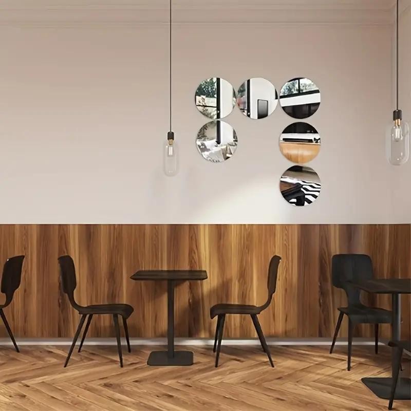 3Pcs Round Flexible Acrylic Mirror Wall Stickers Unbreakable Bathroom Decor