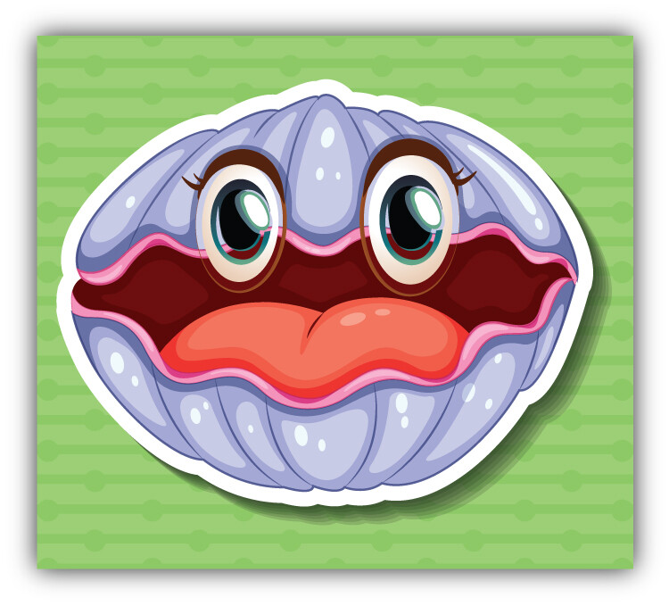 Funny Seashell Art Decor Car Bumper Sticker “SIZES”