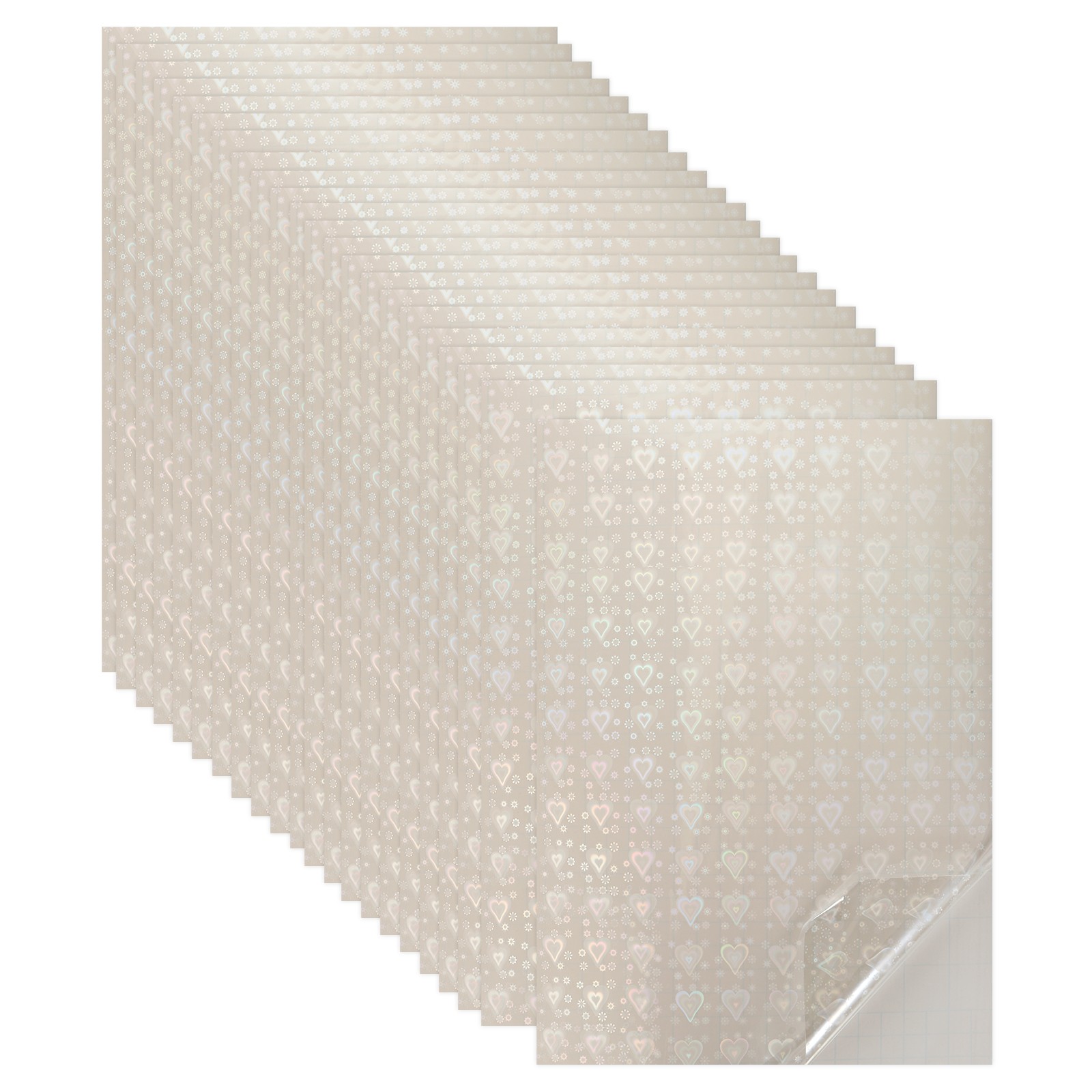 22 Piece Holographic Sticker Sheets A4 21×29.7cm Self Adhesive Heart