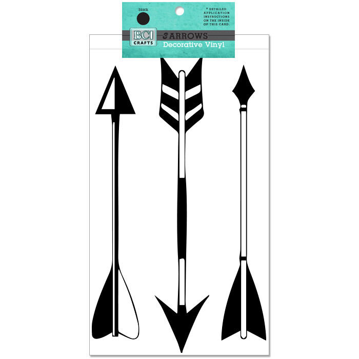 BCI CRAFTS Black Decorative Vinyl – 3 ARROWS – Black – 1 sheet