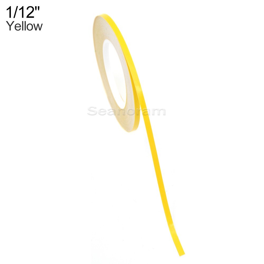 1/12″ 2mm Yellow DIY Home Shop Pinstriping Pin Stripe Line Decal Vinyl Sticker