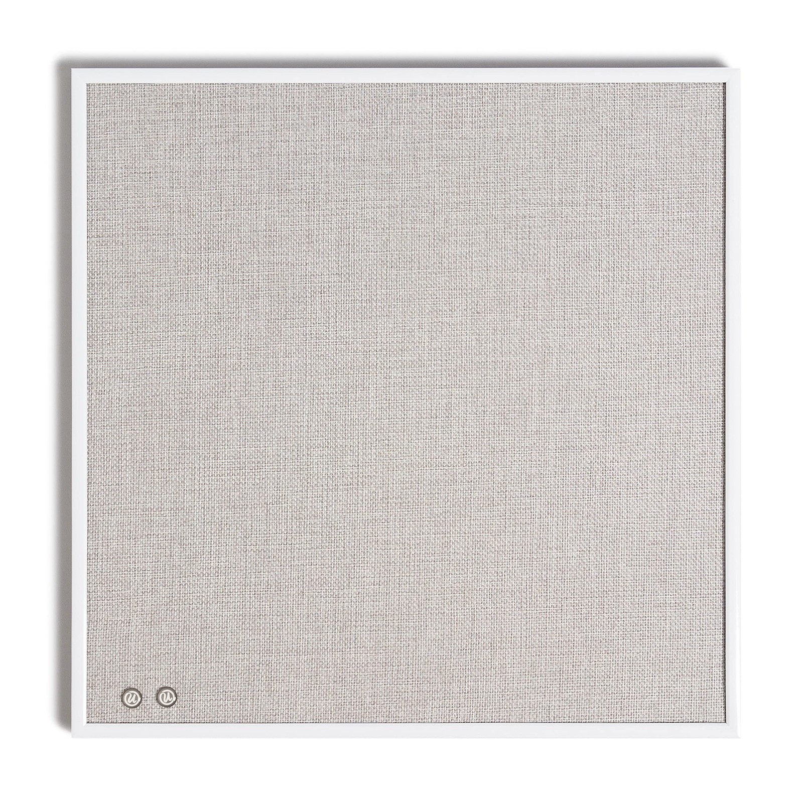 U Brands Farmhouse Linen Bulletin Board, 14″ x 14″, White Metal Frame, Indust…