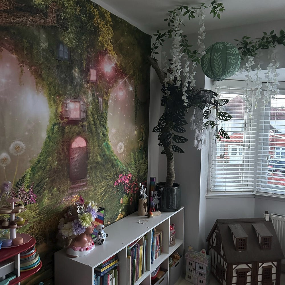 Magic Forest Wall Mural, Nursery Wallpaper Decal. Elves & Fairies. Self-adhesive