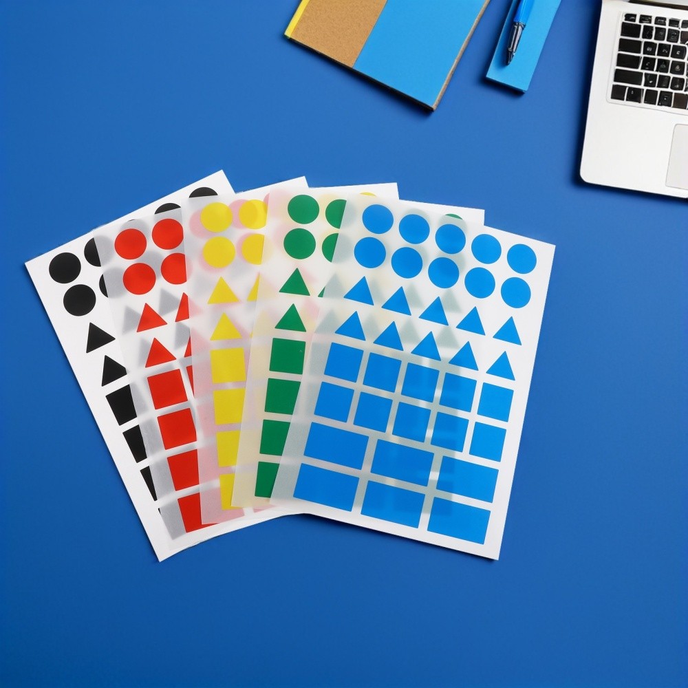 50 Sheets Color Coded Stickers Color-coded Box Coding Labels Dots Fancy Shape