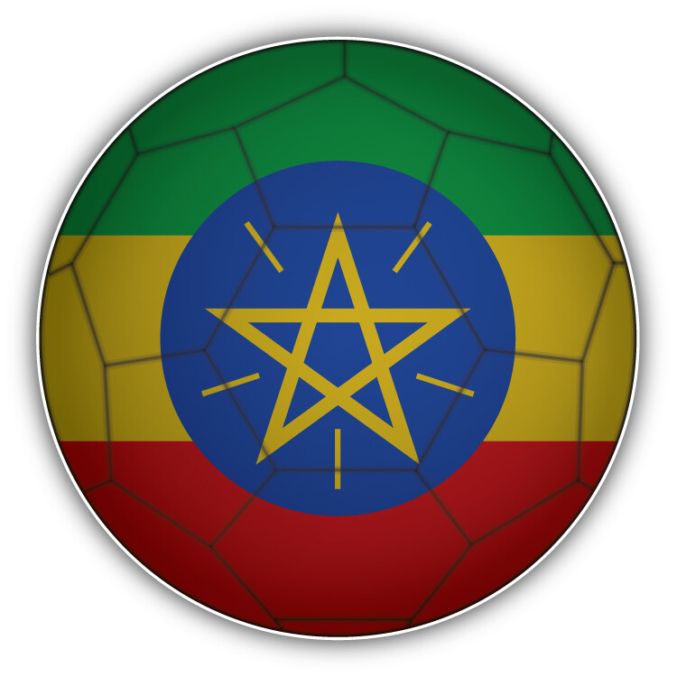 Ethiopia Flag Soccer Ball Car Bumper Sticker Decal – ”SIZES”