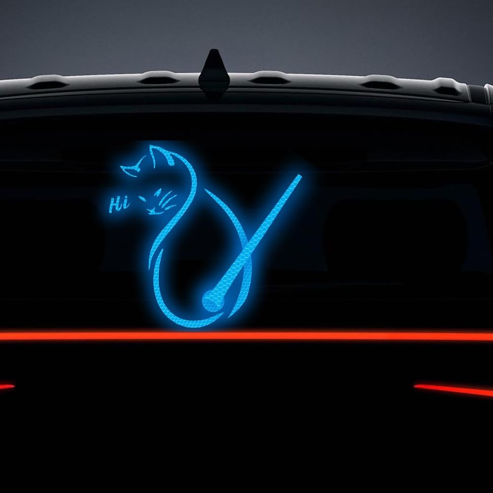 High Intensity Reflective Cat Rear Window Wiper Sticker Waterproof Windshield…