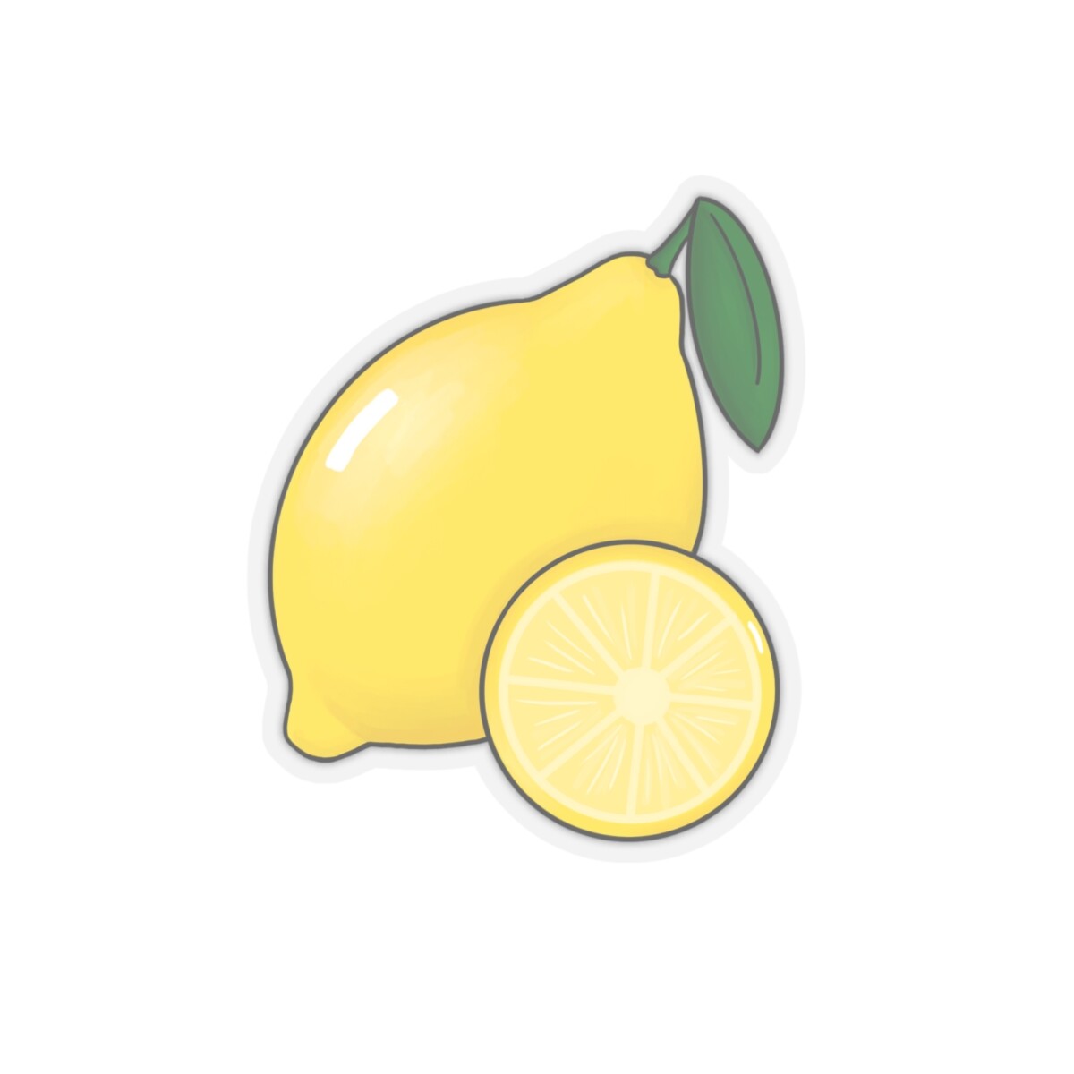 “Luscious Lemon” Illustration Kiss-Cut Yellow Fruit Foodie Citrus Vinyl Stickers