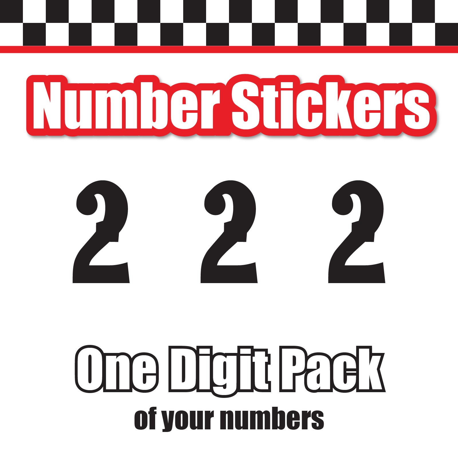 3 Digit Single Number Stickers Custom Decal Locker Door 3pcs Pointedly Mad