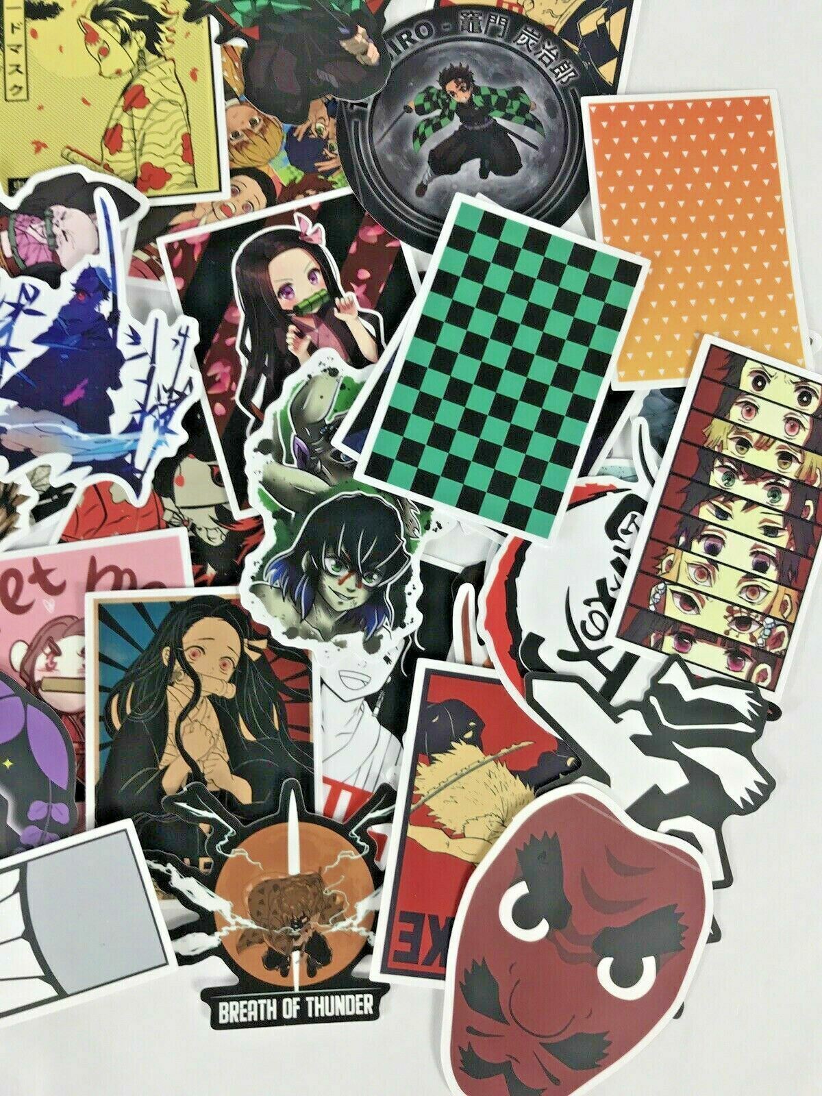 100pc Demon Slayer Jump Comics Anime Phone Laptop Wall Decal Peeker Sticker Pack