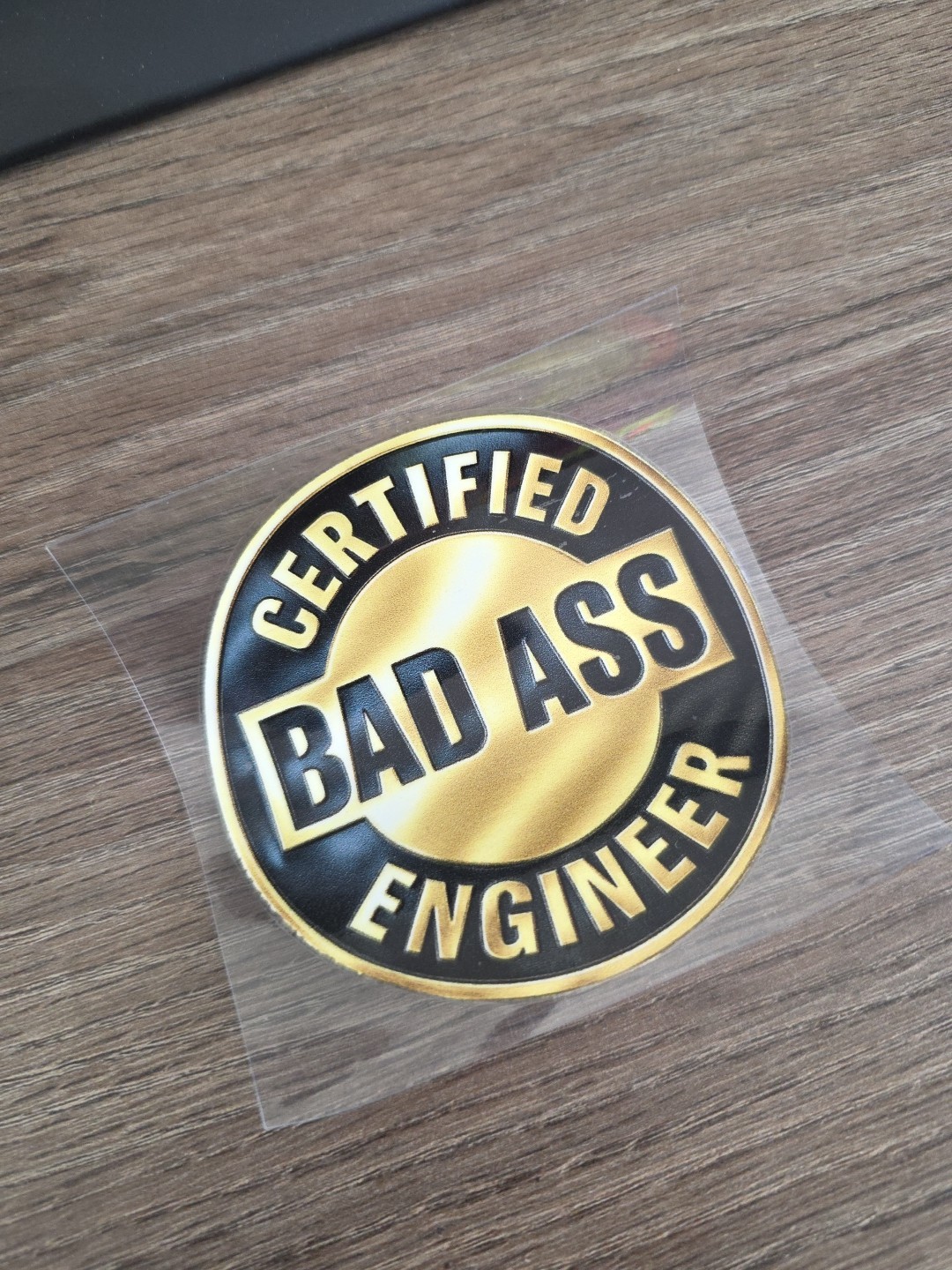 Certified Badass Engineer 4in UV DTF Decal Sticker Waterproof Construction