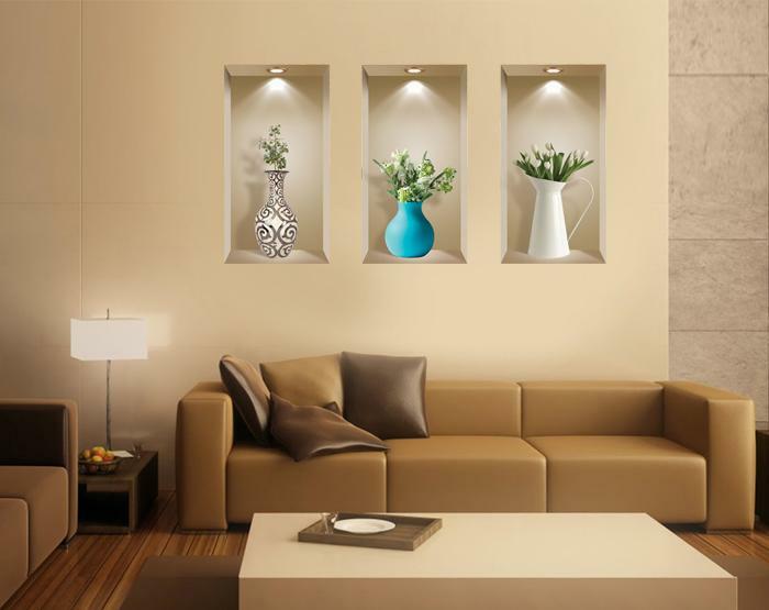 3D WALL STICKERS ART, NICHE ILLUSION SET, HOME DECORATION REMOVABLE
