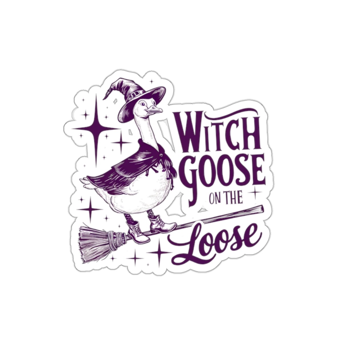 Witch Goose on the loose Stickers