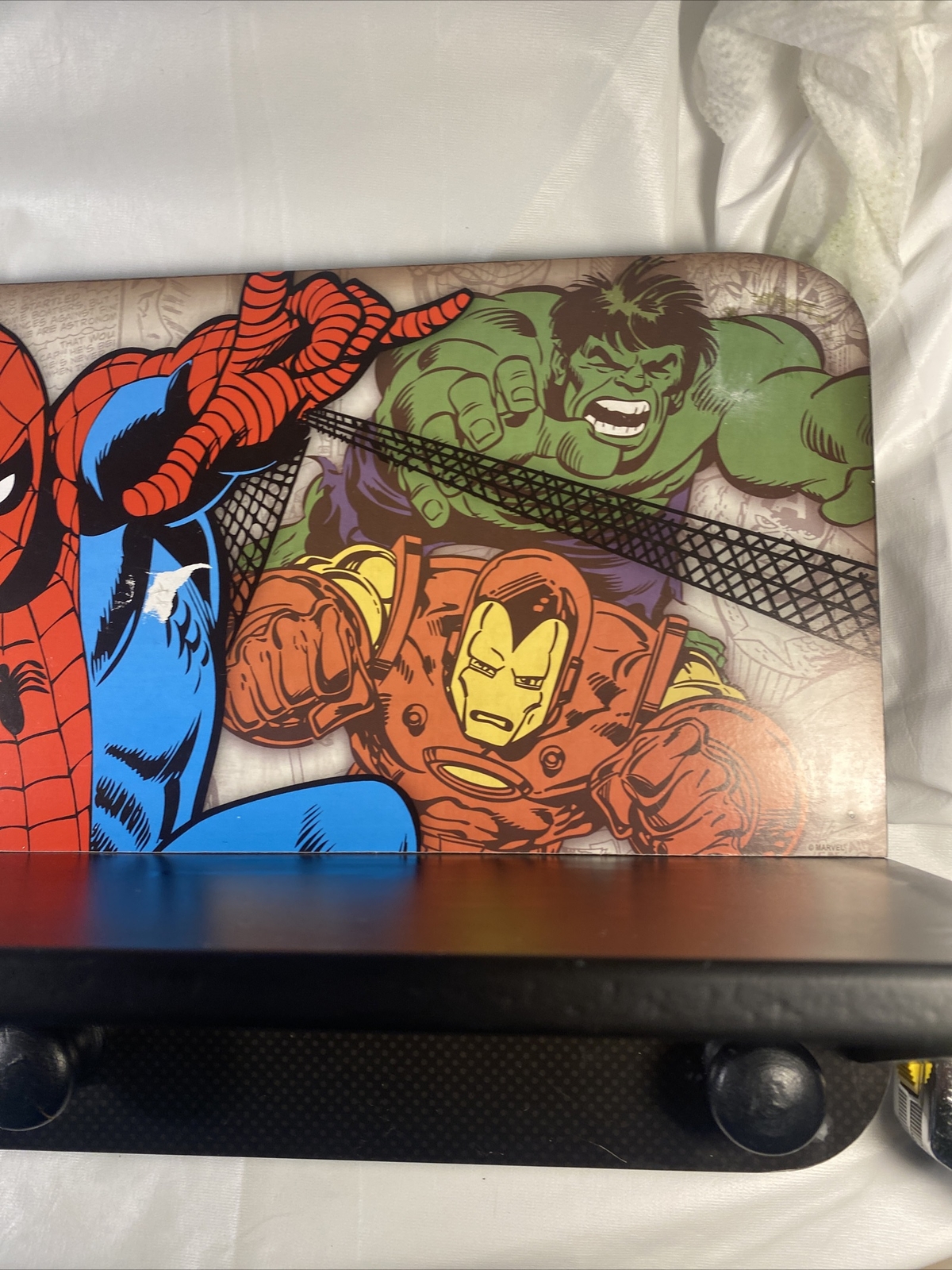 NEW MARVEL Superheroes Wall Room Decor Fold-Out Shelf Hanger 18” X 10” X 5”