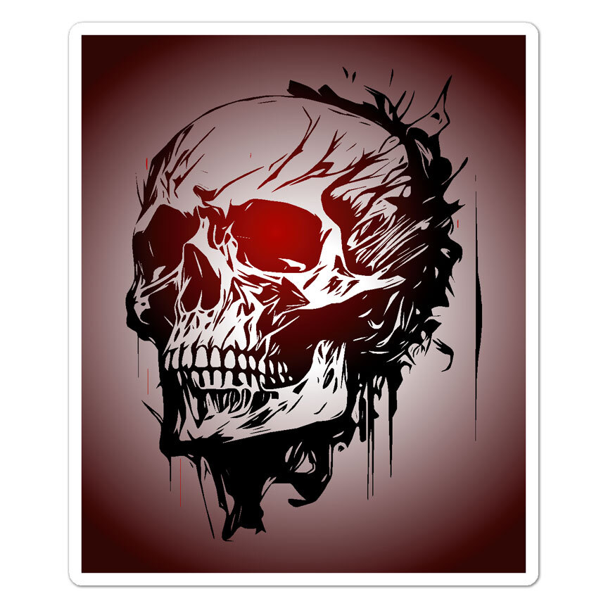 Human Skull Halloween, Vinyl Decal Sticker, Indoor Outdoor, 3 Sizes, #9157