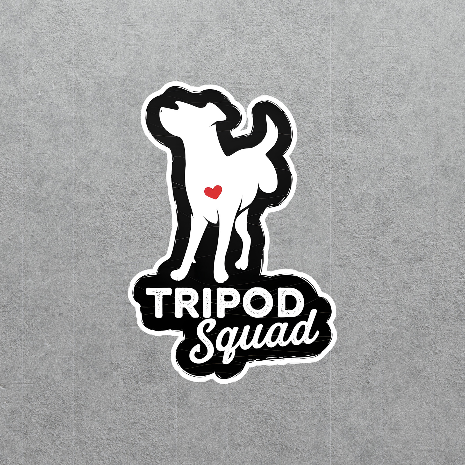 Tripod Squad Dog Lover Sticker – Cute Three-Legged Pup Decal #2376