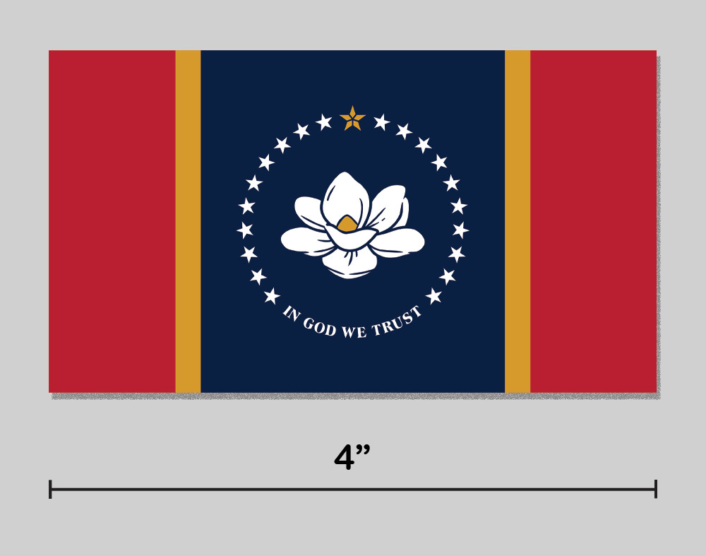 Mississippi Sticker MS State Flag 4″ Vinyl Decal