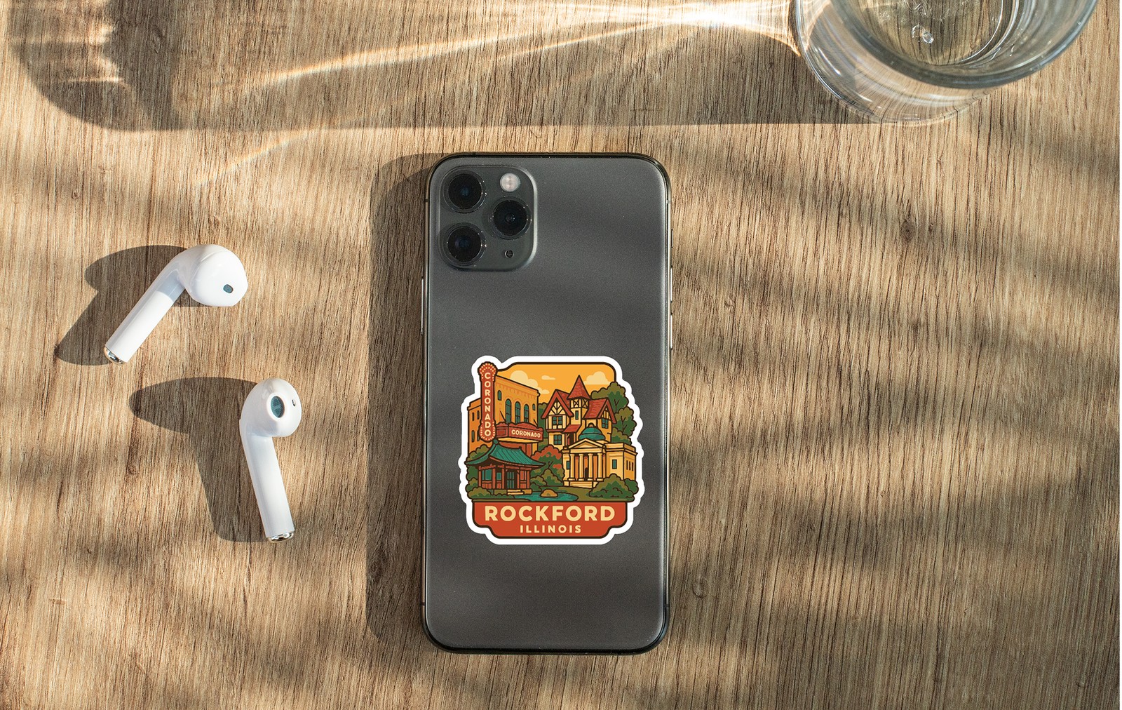 Rockford Illinois Sticker Decal Vinyl Die-Cut City Skyline Landmark Design
