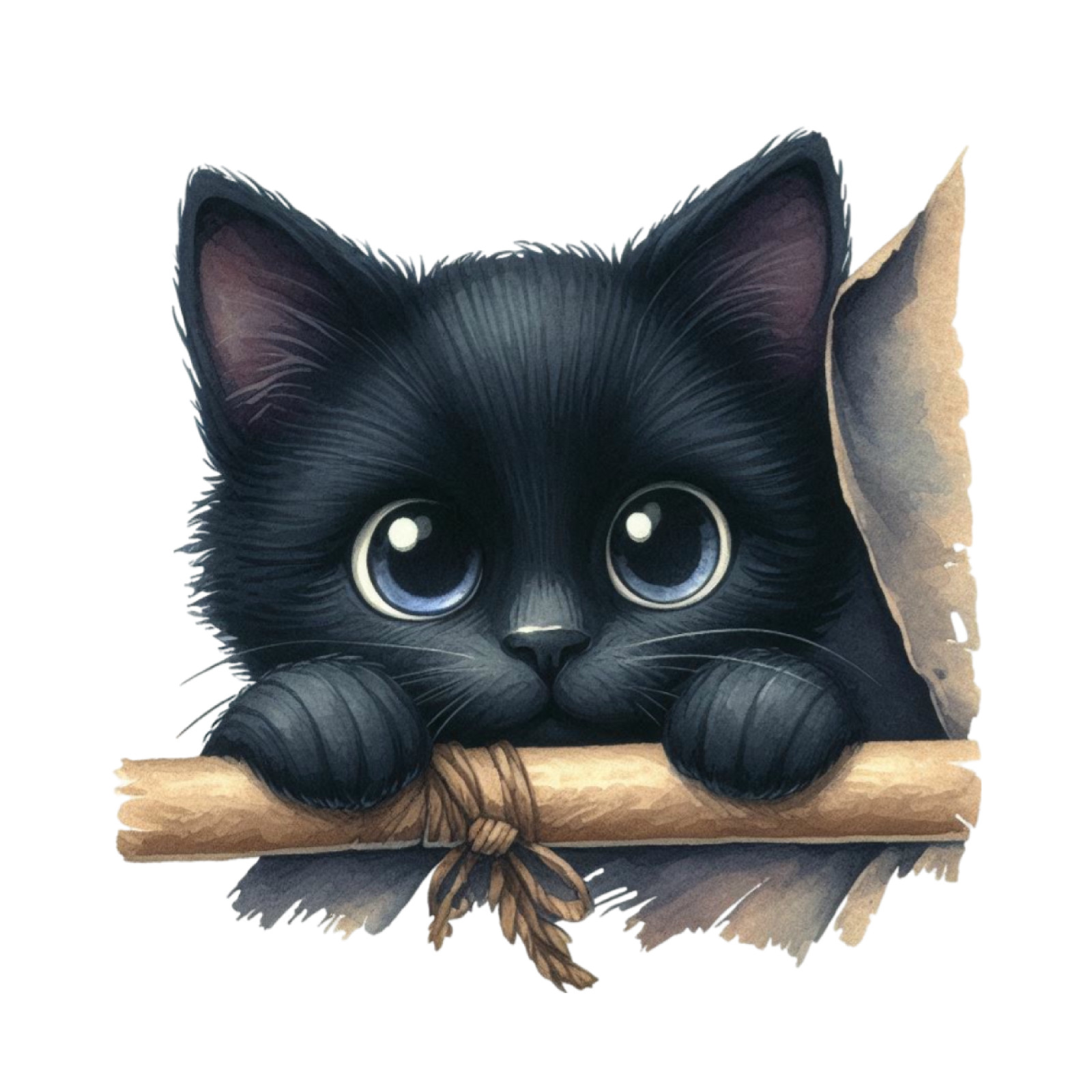 Black Cat Looking Wall Decal Sticker 18X18cm Tall