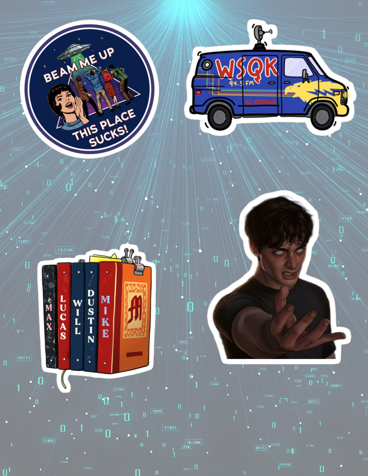 Stranger Things Season Finale 4pc Sticker Pack
