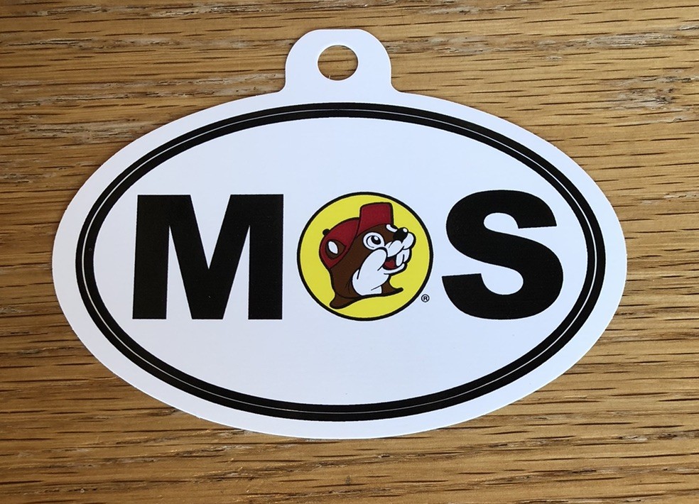 Buc-ee’s Bumper Sticker Advertising Logo MS- Mississippi 2.75 x 4.25 Oval