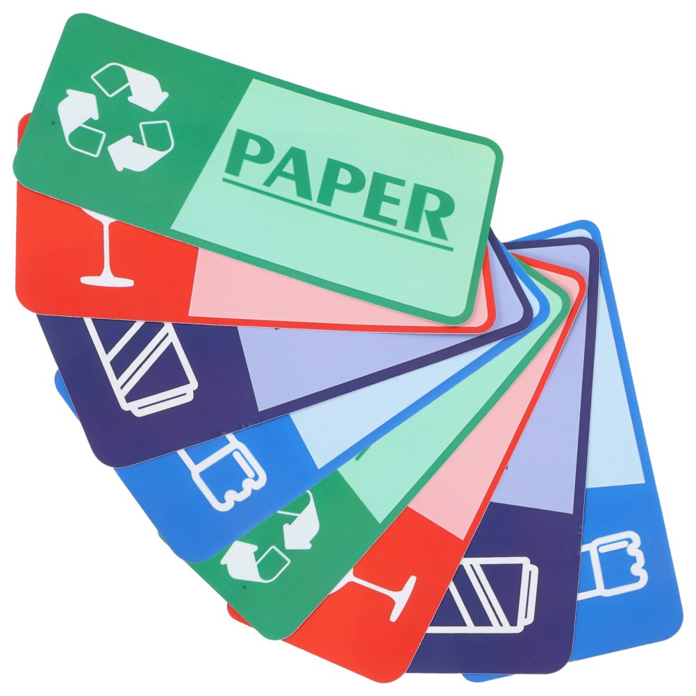 8 Sheets Garbage Collection Reminder Stickers Trash Can Recycling