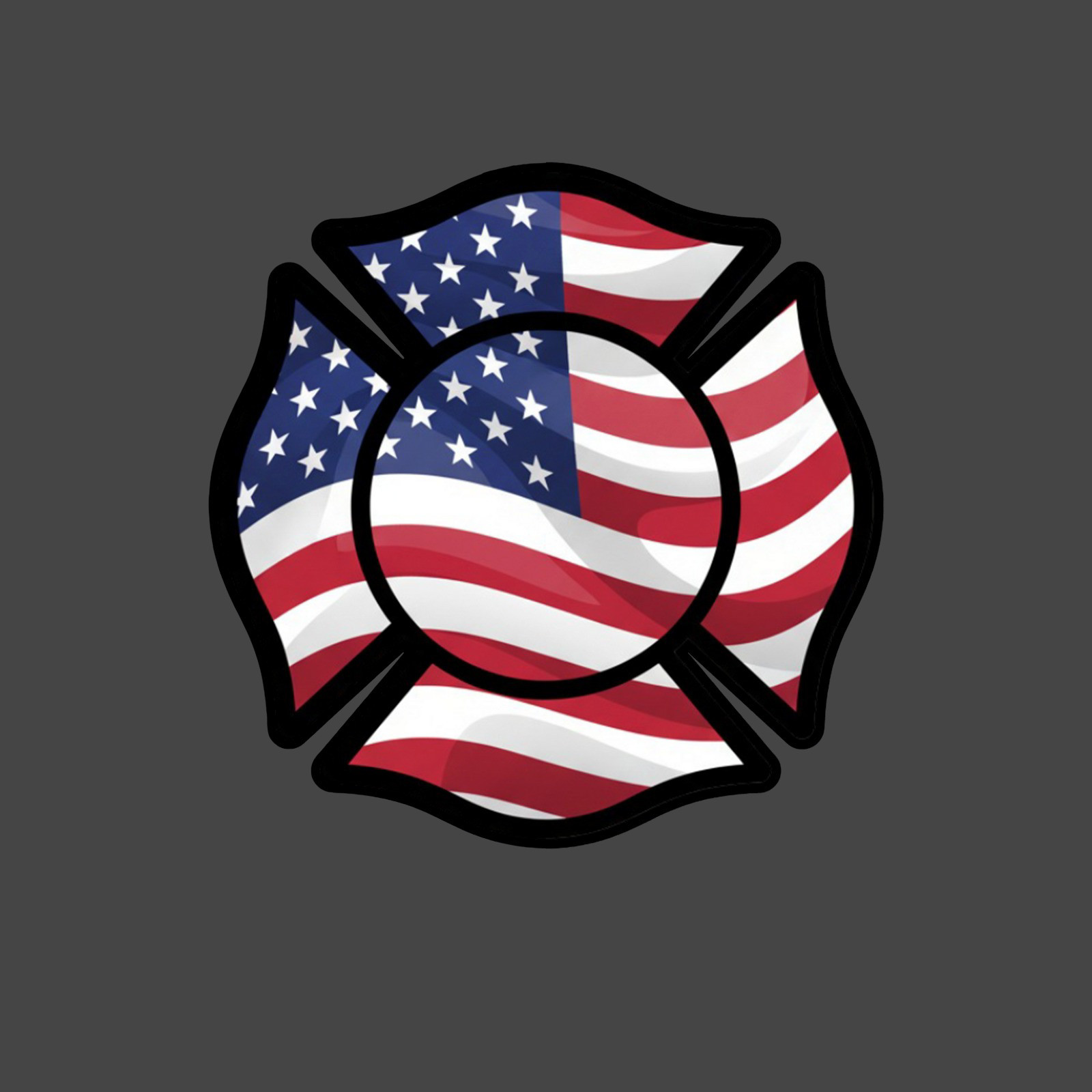 Patriotic sticker vinyl decal American flag firefighter maltese cross