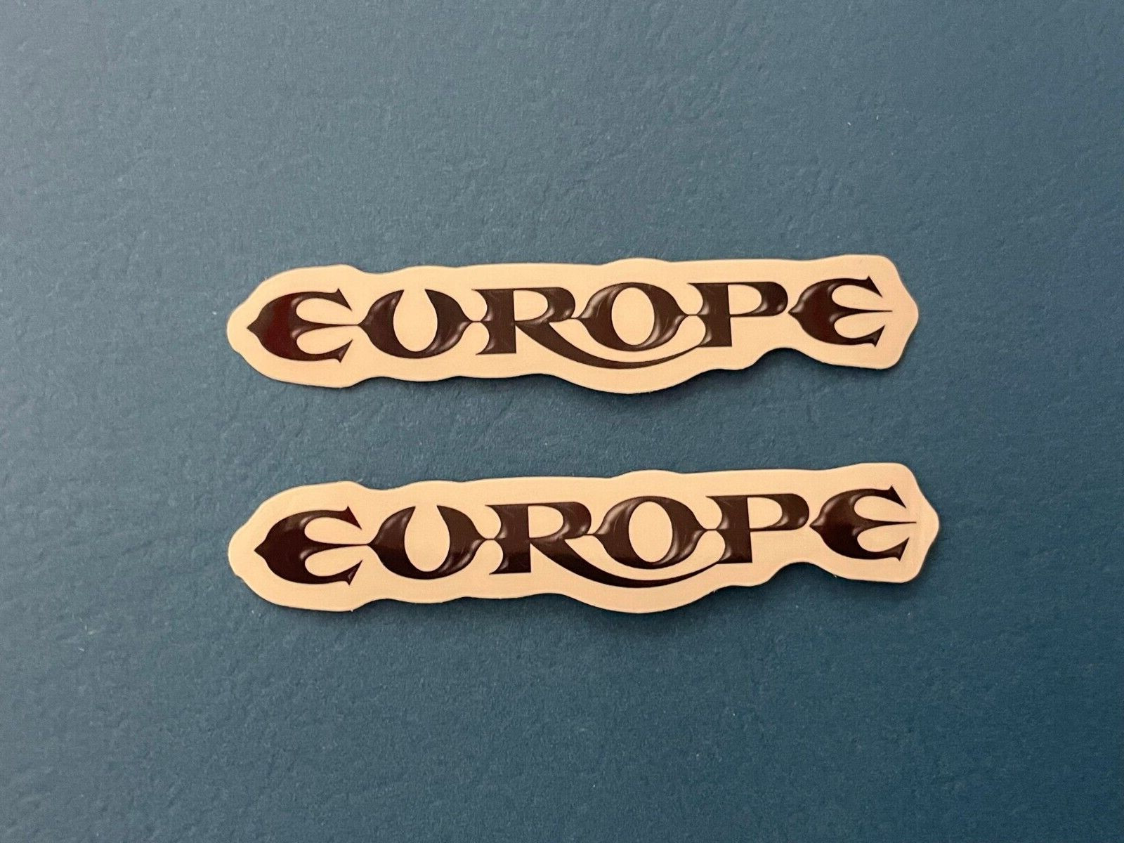 Lot (2) EUROPE 1/2″ x 3″ Band STICKERS Black White FAST! FREE SHIP!