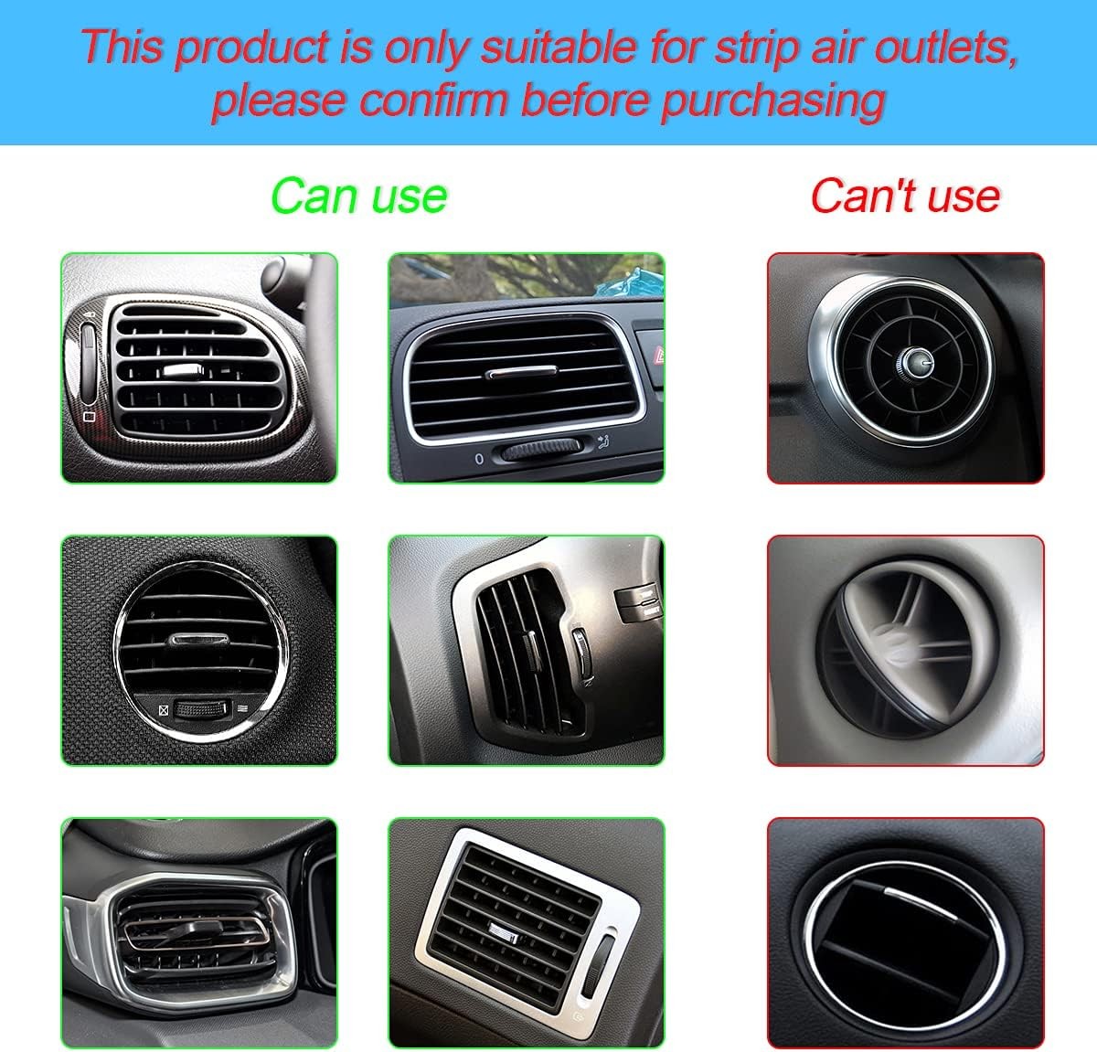 20PCS Car AC Vent Trim Strips, Universal Bendable Molding, Silver, Interior Deco