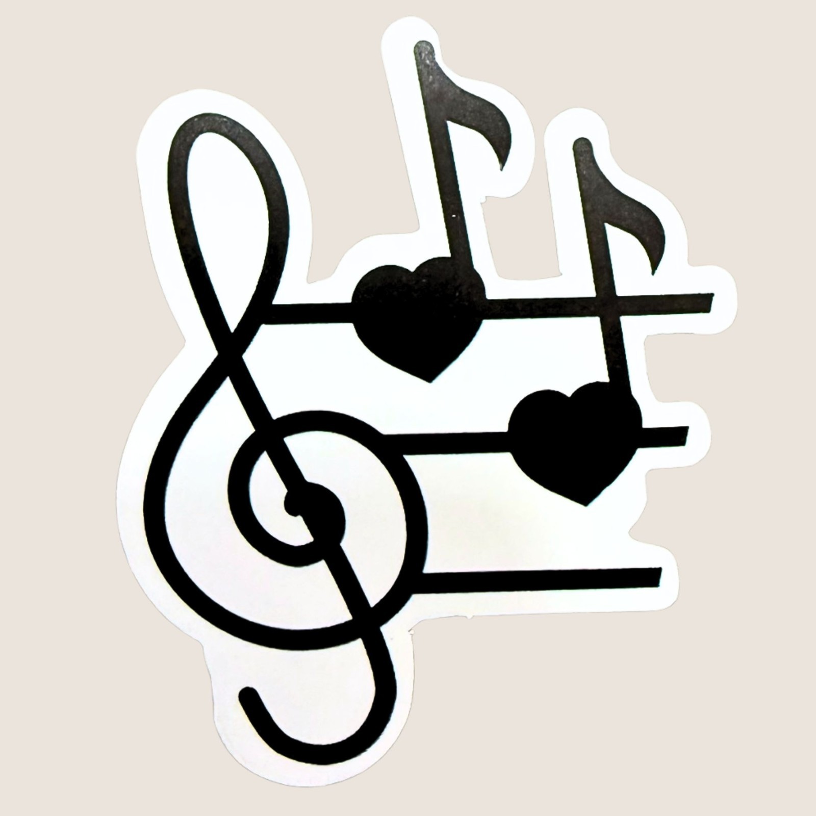 Treble Clef Heart Music Notes Waterproof Vinyl Sticker Crafting Locker Mug No100