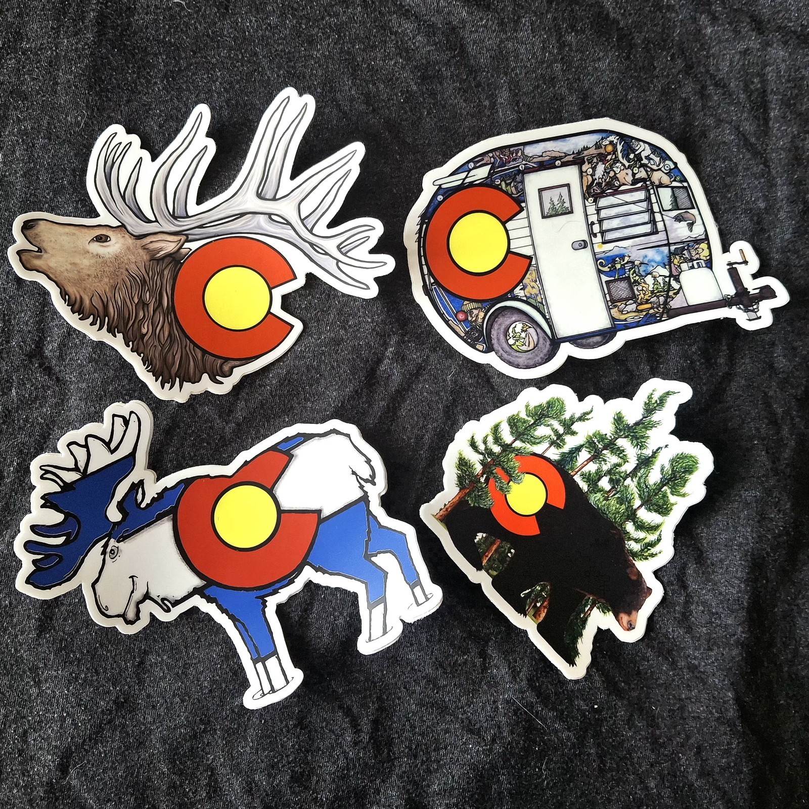 Colorado Stickers – Nature Flag Set of 4 by Blue Dog Stickers