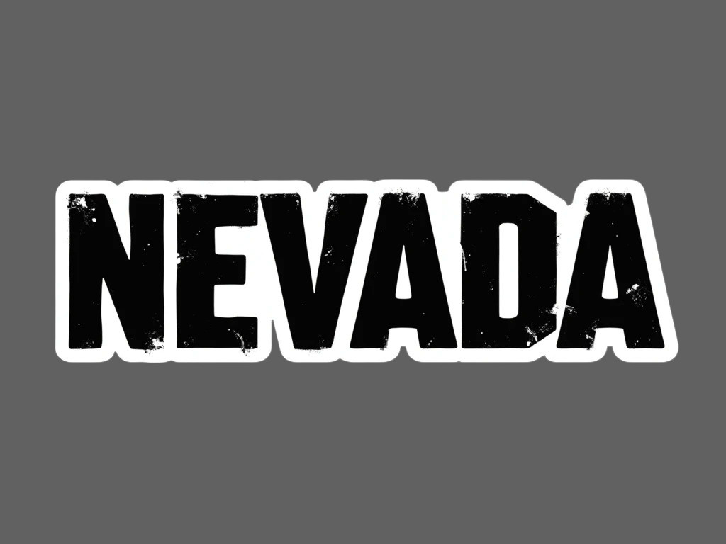 Nevada Sticker Vinyl Decal State Name Grunge Black White Car Laptop Truck