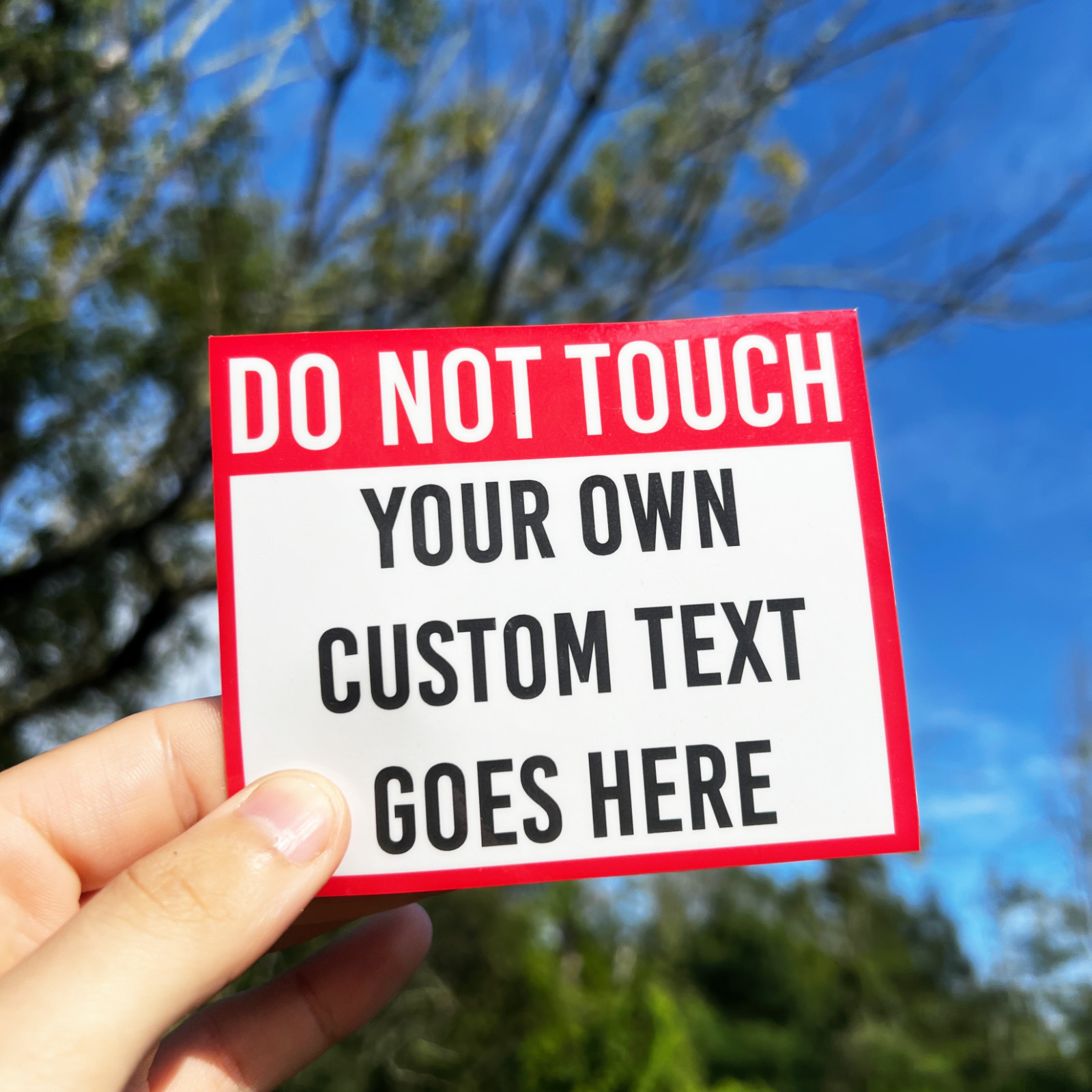 CUSTOM Do Not Touch Sticker Decal – Hands Off Sticker Decal Warning Labels