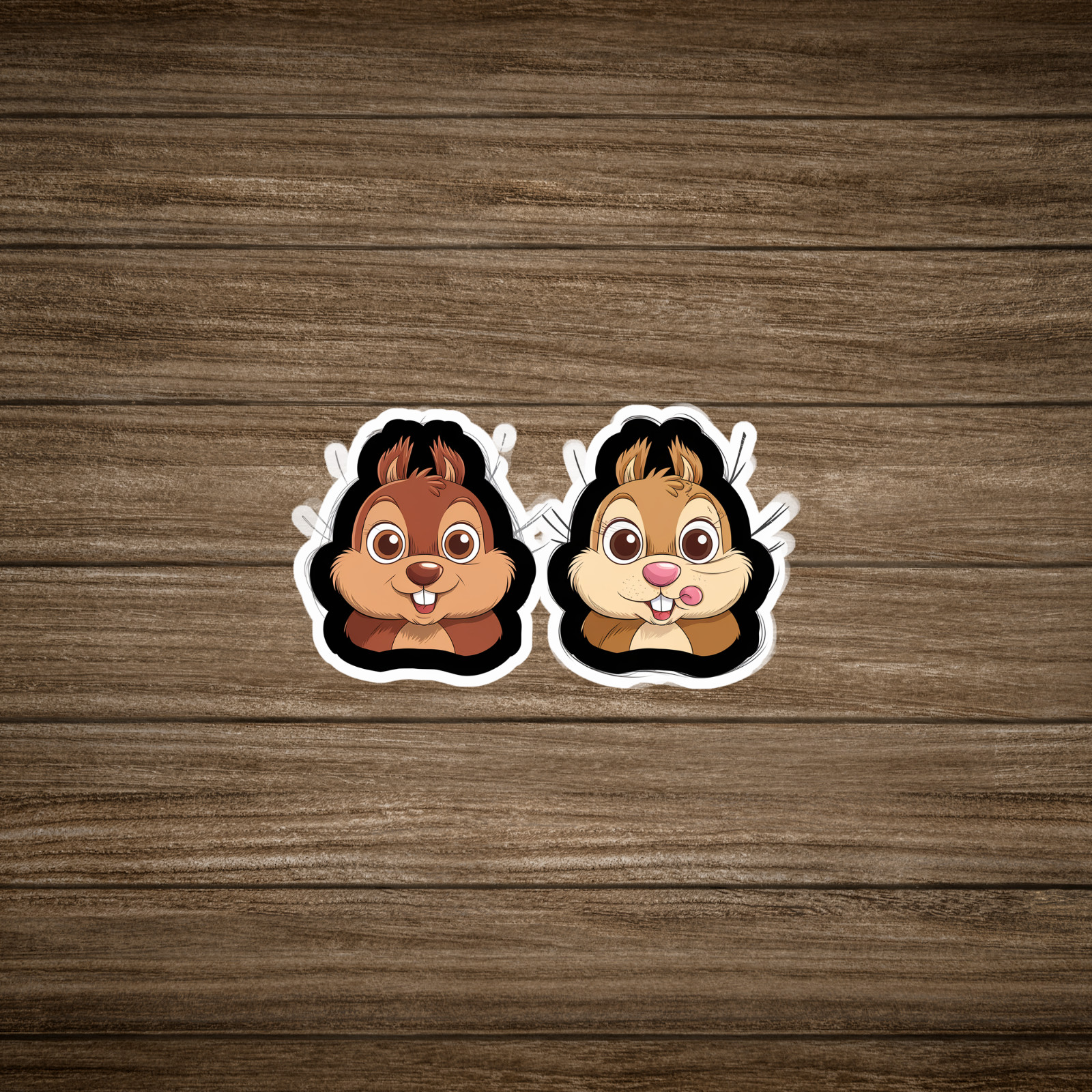 Adorable Cartoon Chipmunk Stickers – Cute Animal Vinyl Decals #2530