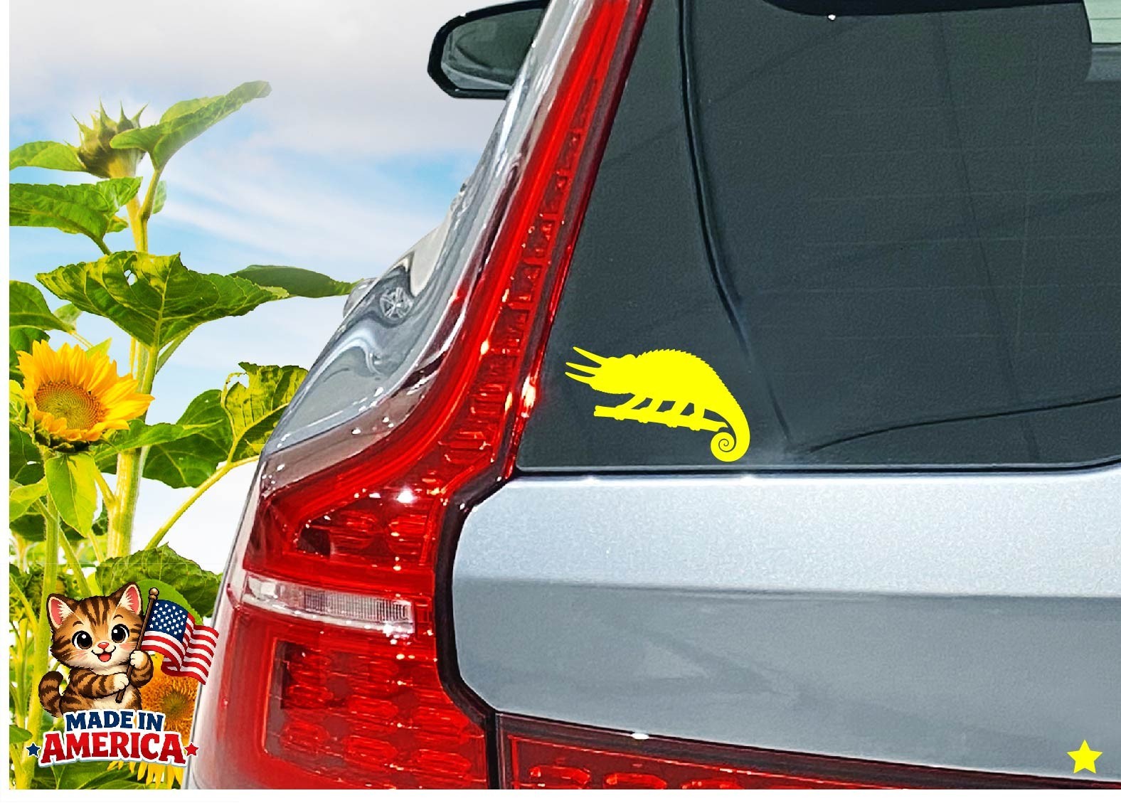 Chameleon Decal Sticker Jacksons Horned Cham Herp Reptile Pet Keeper Love Life
