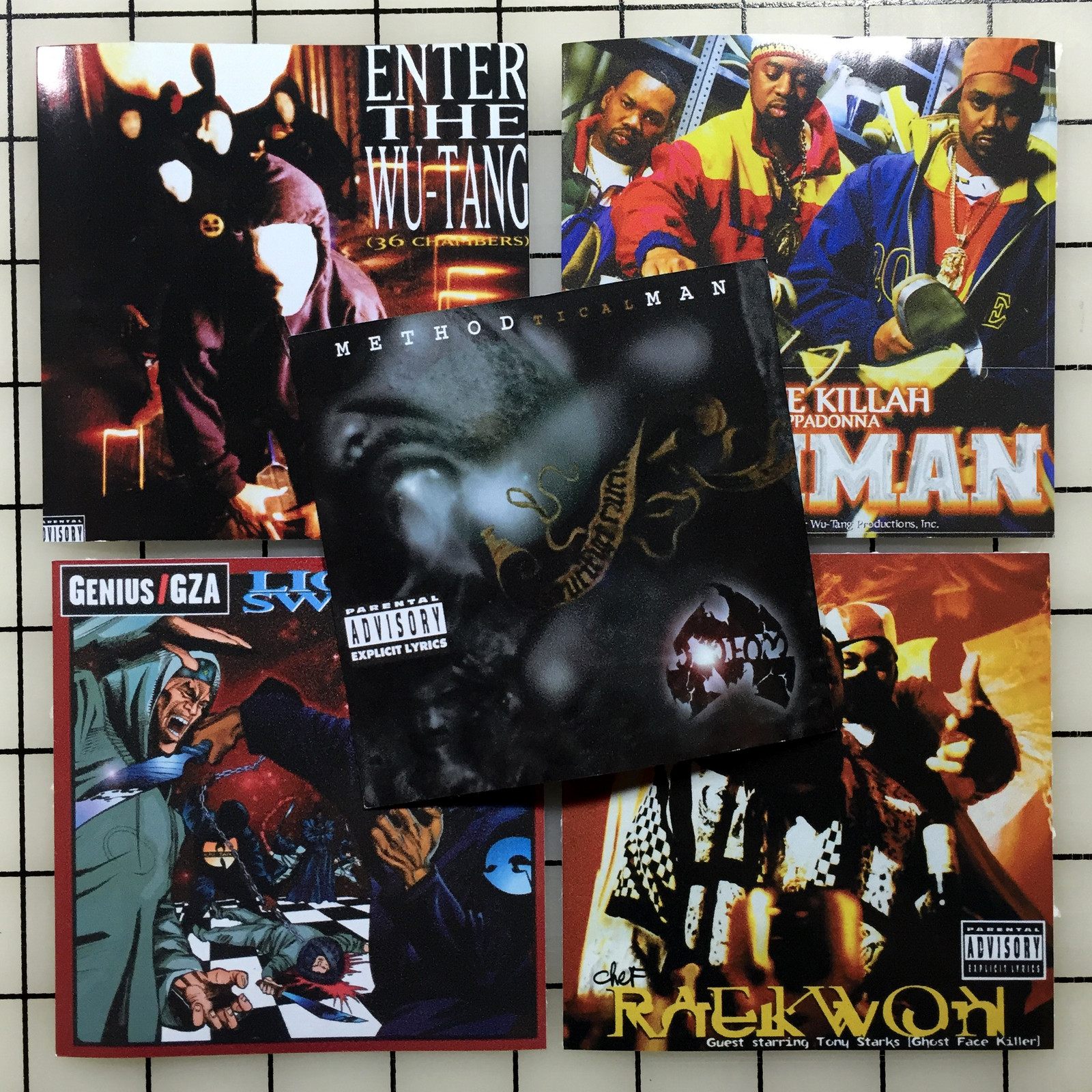 Wu Tang Album Cover 4″ Color Vinyl Decal Sticker Set