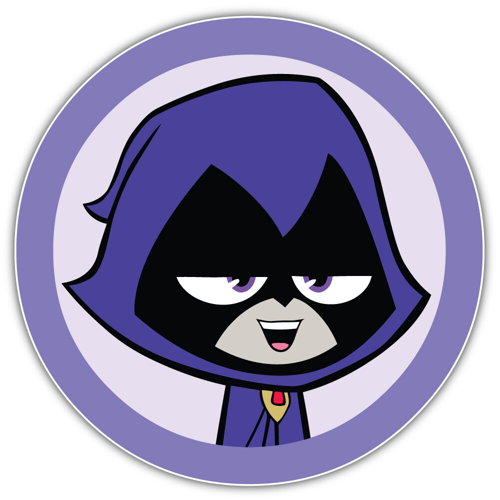 Raven Face Teen Titans Cartoon Sticker Bumper Decal – “SIZES”