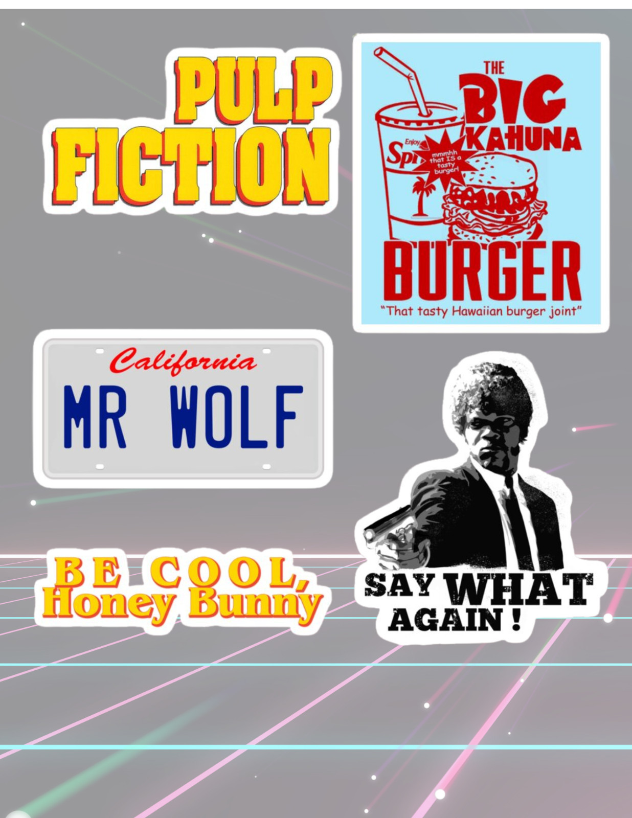 Pulp Fiction 90’s 5pc Movie Sticker Pack